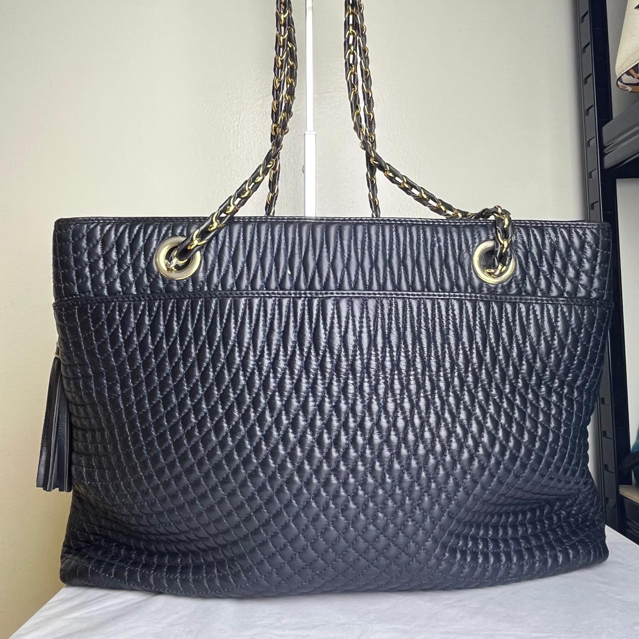 Bally Quilted Lambskin Tote Black