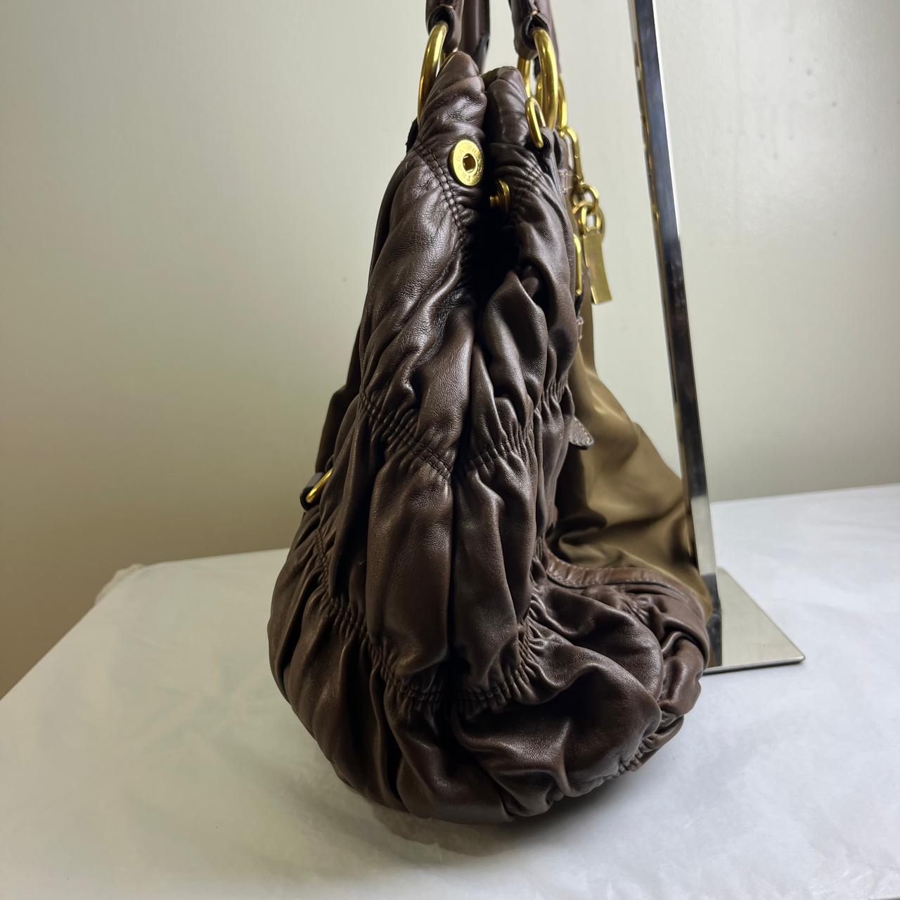 Prada Nappa Gauffre 2-color Brown/Army Green