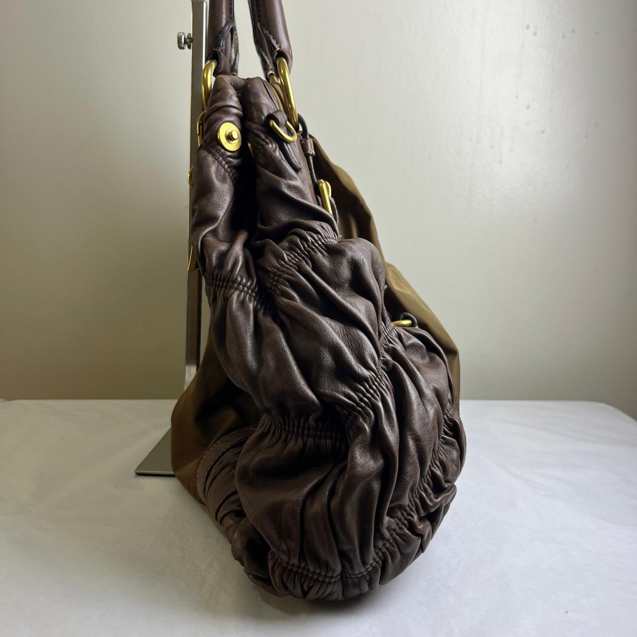 Prada Nappa Gauffre 2-color Brown/Army Green