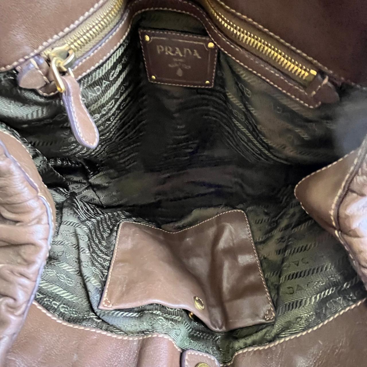 Prada Nappa Gauffre 2-color Brown/Army Green