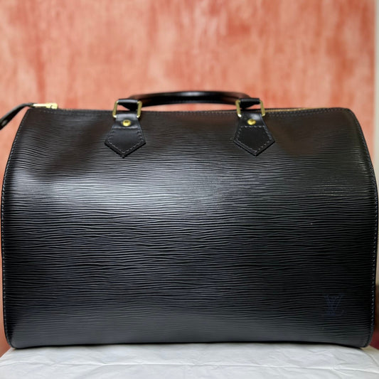 Louis Vuitton Epi Leather Speedy 30 Bag - Black 8.6" H x 12.9" W
