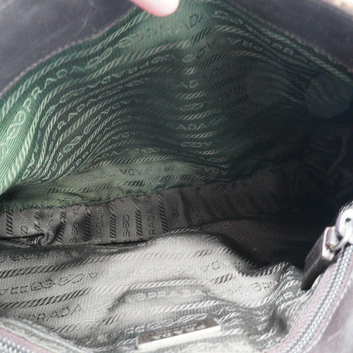Prada Tessuto Nylon Green & Phyton Medium SHW