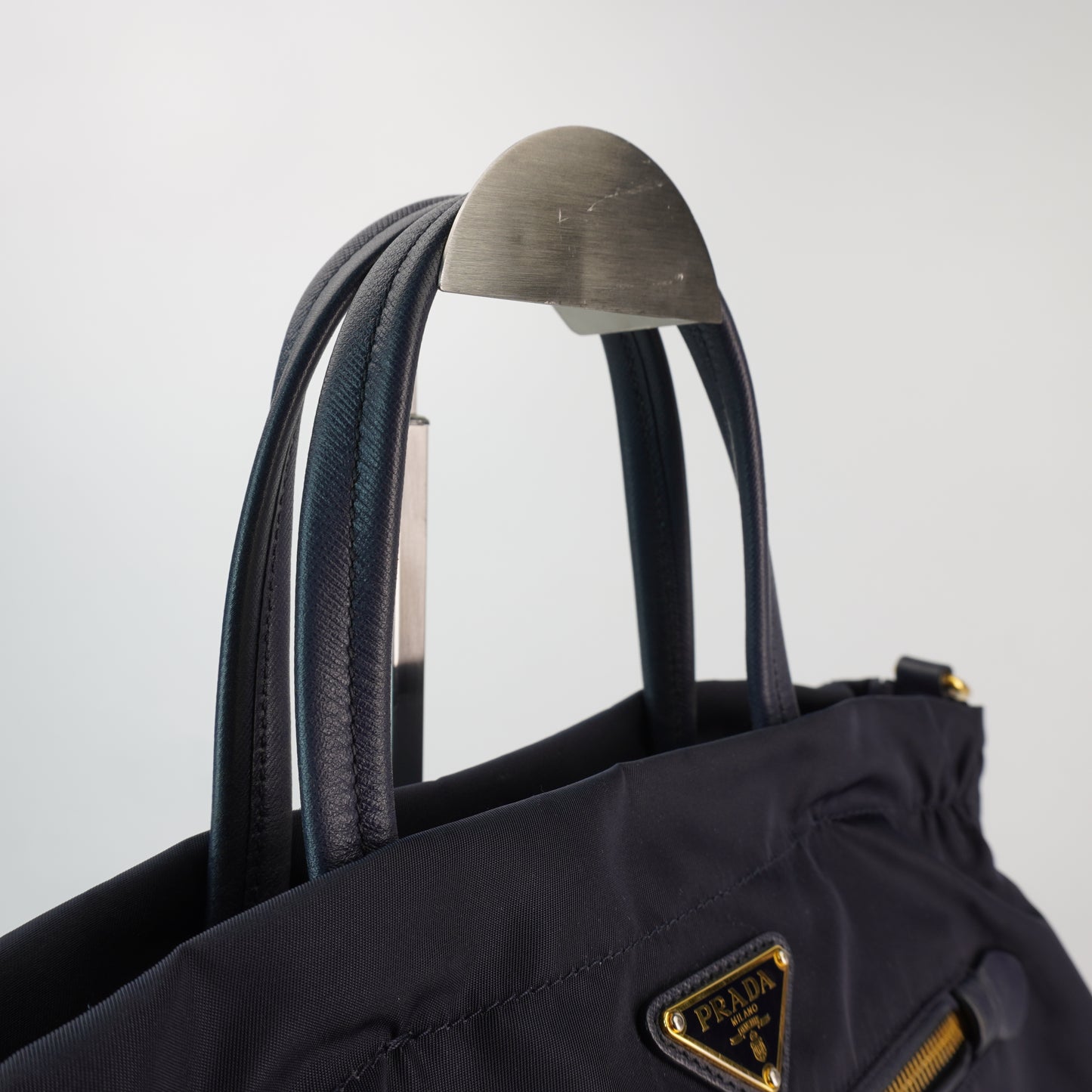 Prada Tessuto Nylon Suffiano Leather Tote