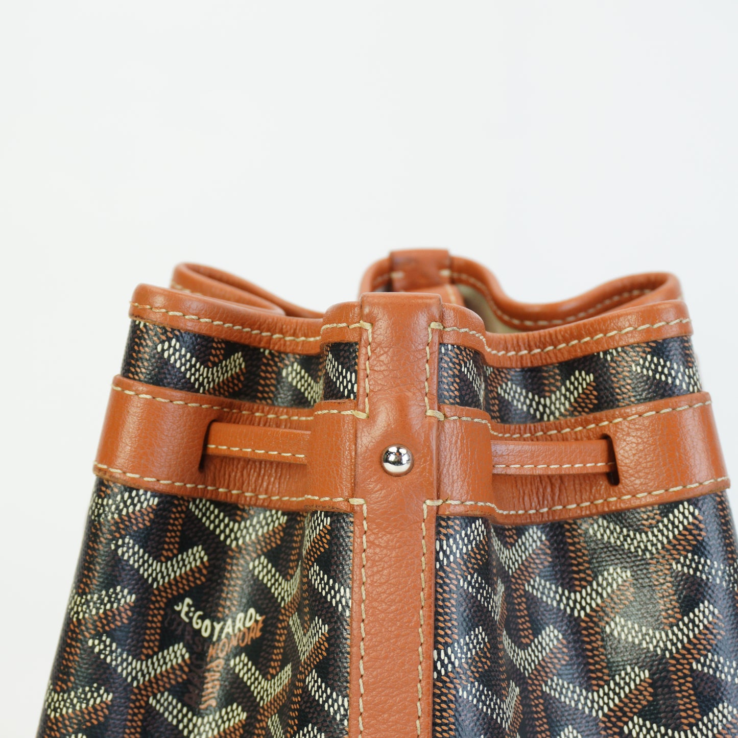 Goyard Goyardine Petit Flot Bucket Black/Brown Small SHW