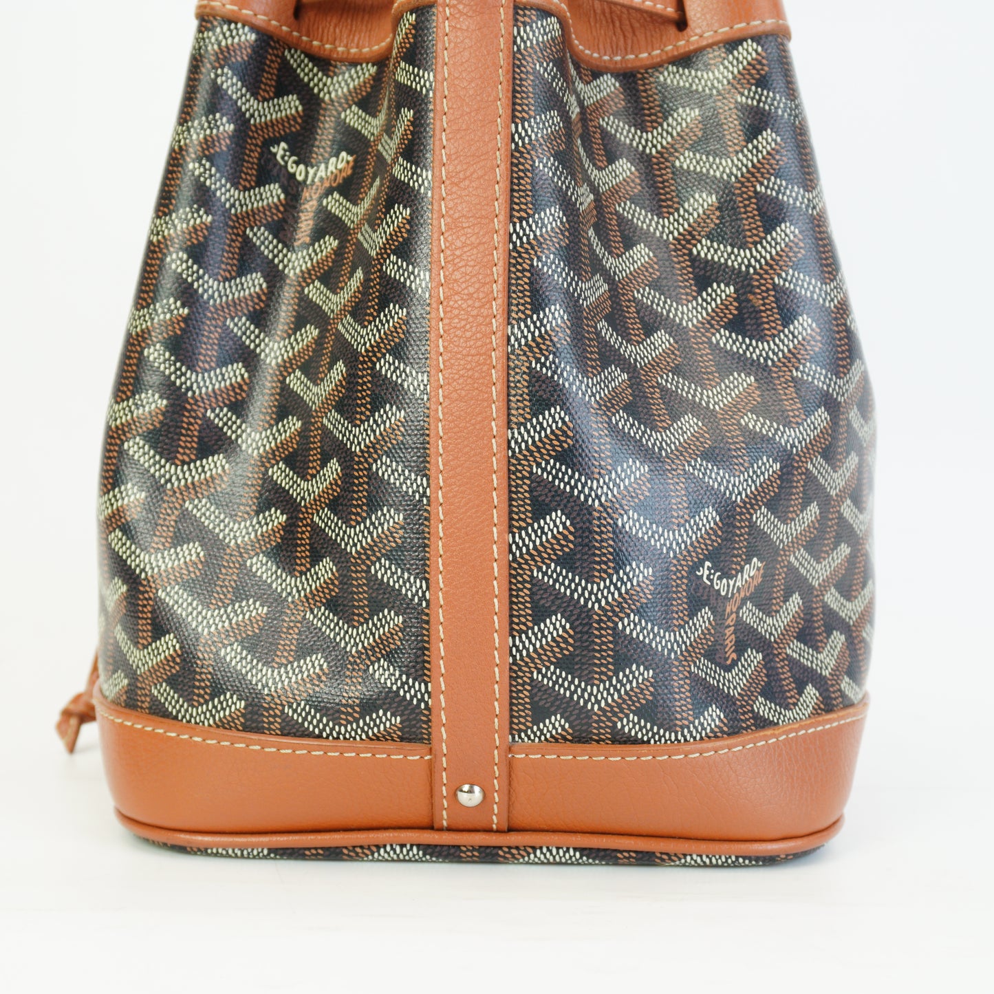 Goyard Goyardine Petit Flot Bucket Black/Brown Small SHW