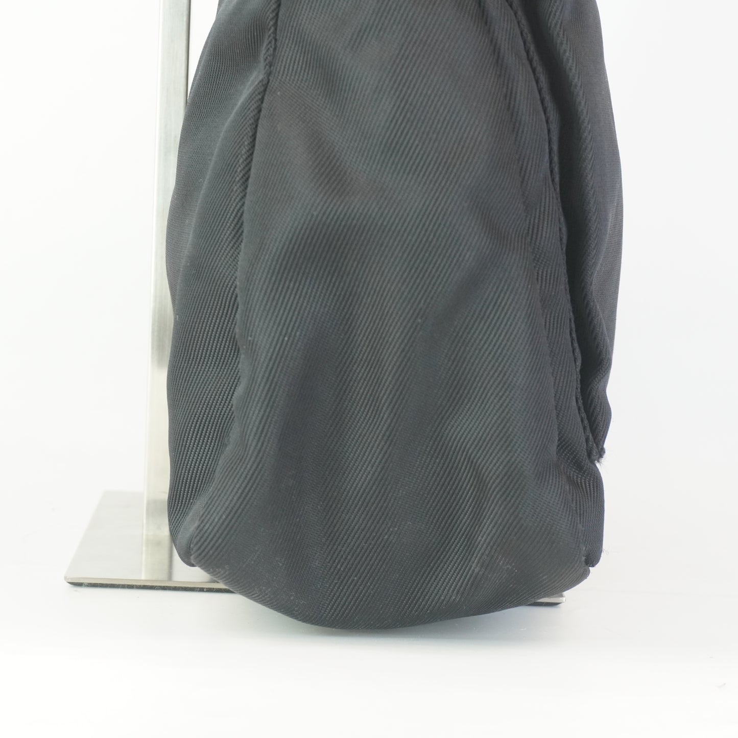 Gucci Bamboo Handle Nylon Shoulder Bag Small Black