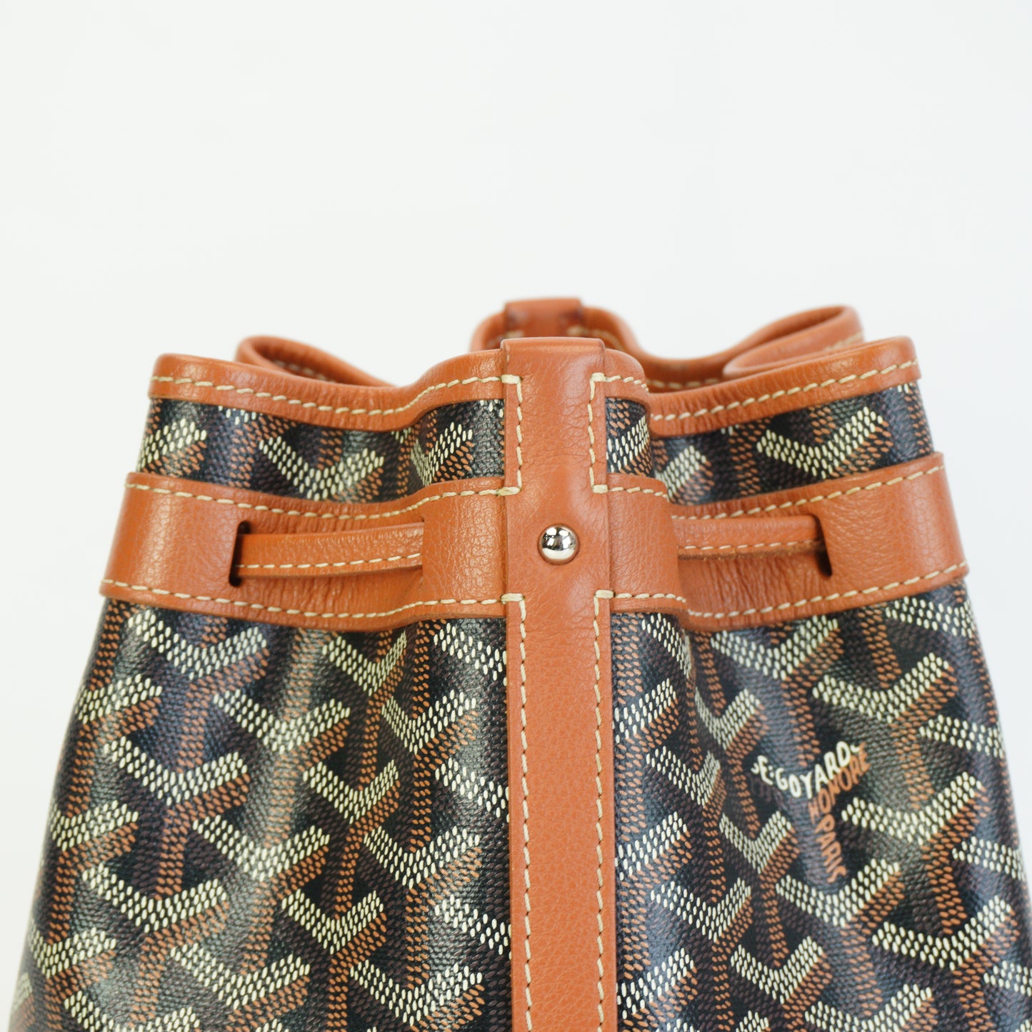 Goyard Goyardine Petit Flot Bucket Black/Brown Small SHW