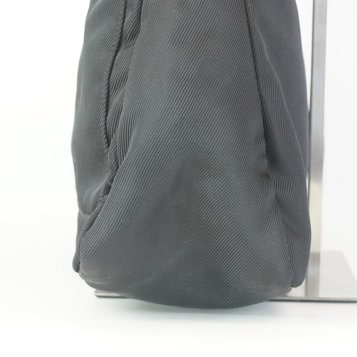 Gucci Bamboo Handle Nylon Shoulder Bag Small Black