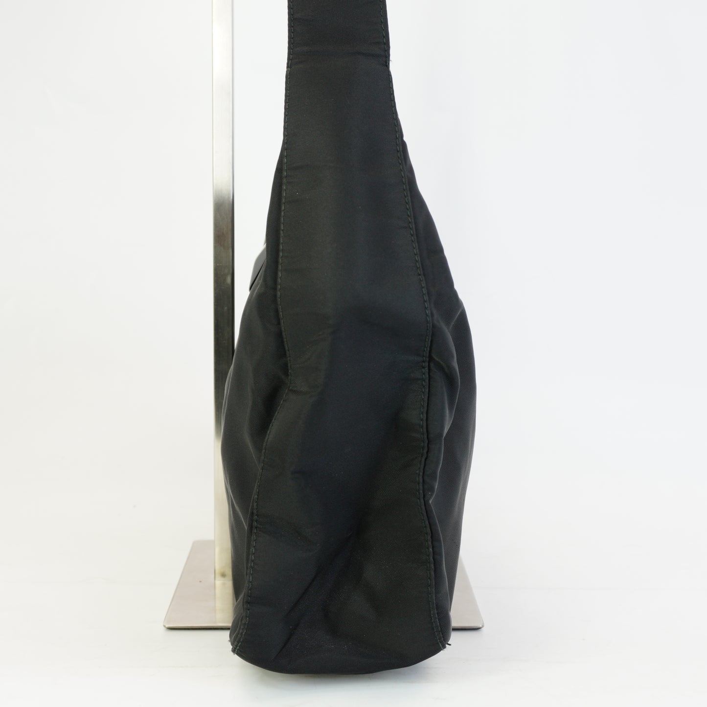Prada Tessuto Nylon Hobo Bag Black Medium SHW