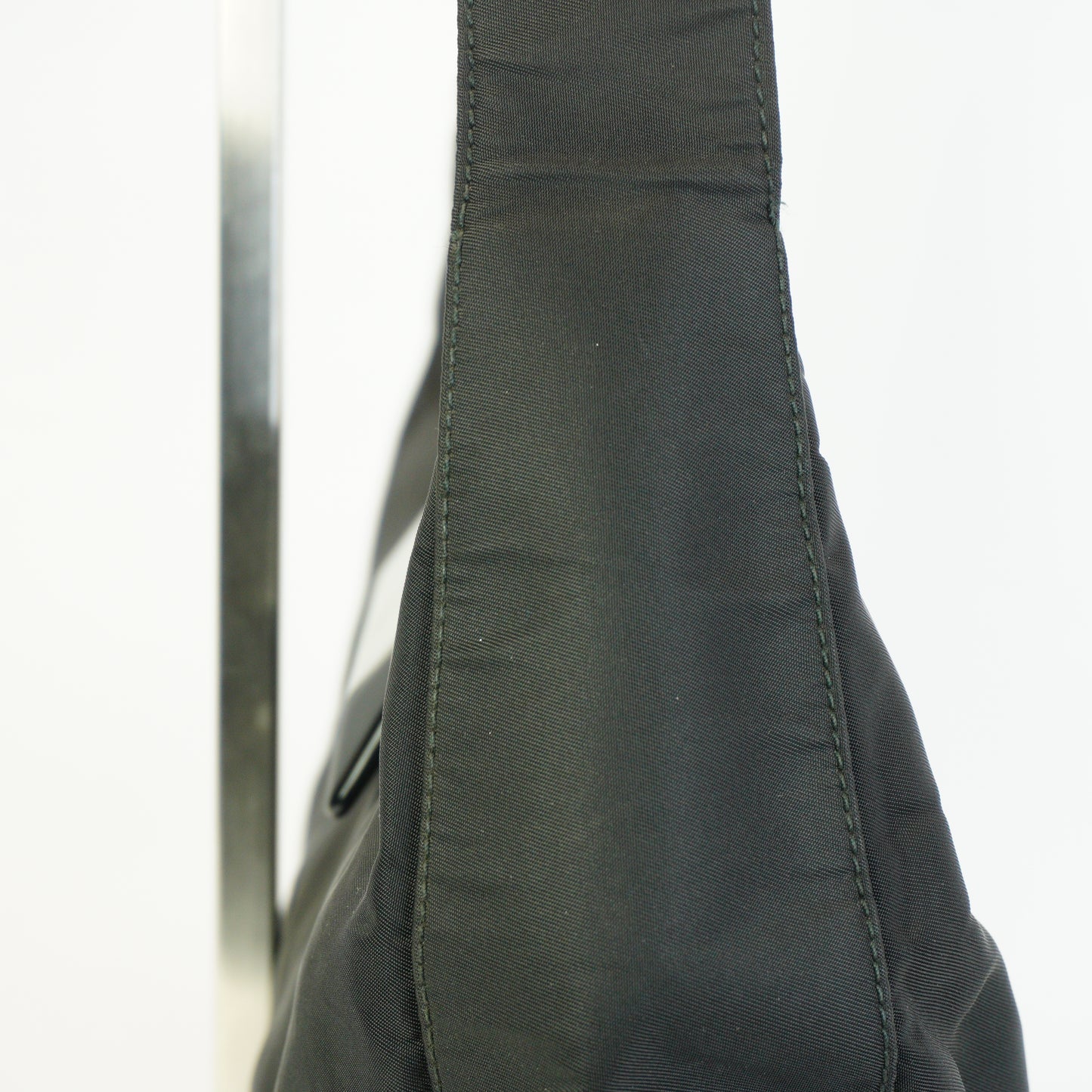 Prada Tessuto Nylon Hobo Bag Black Medium SHW