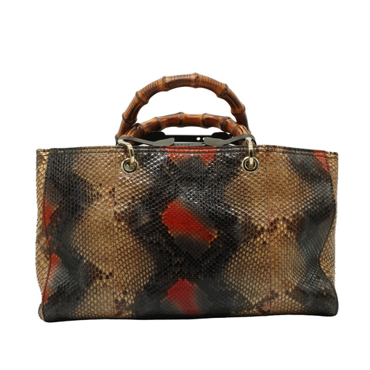 Gucci Bamboo Shopper Tote Phyton Skin Medium GHW