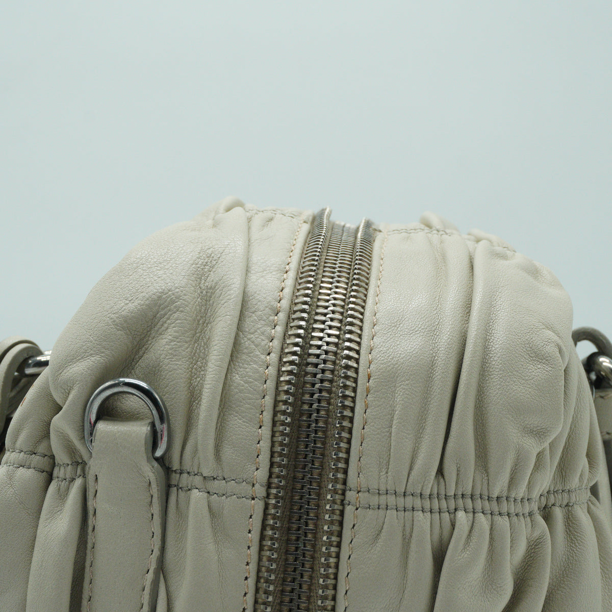 Prada	Nappa Gaufre Satchel White Small SHW