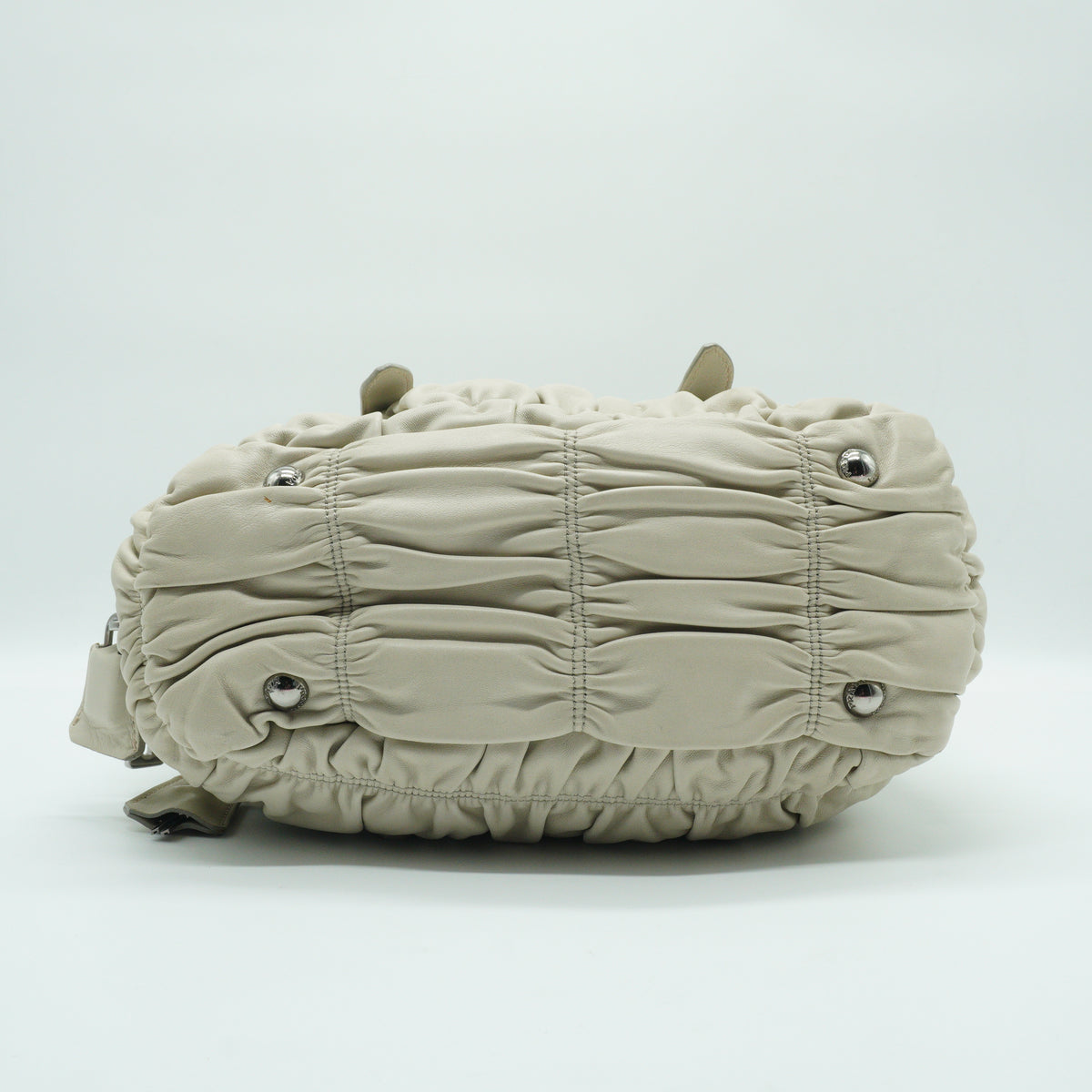 Prada	Nappa Gaufre Satchel White Small SHW