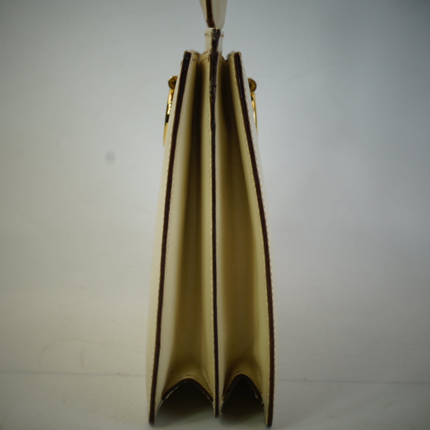 Celine Gancini -Style Top Handle Box Bag GHW Small