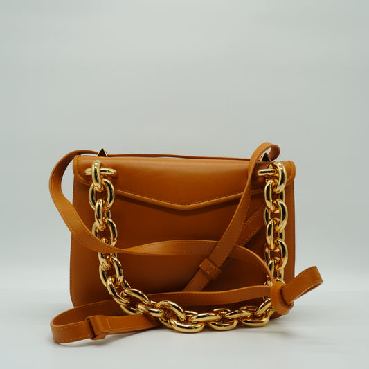 Bottega Veneta Envelope Leather Bag Mustard Small GHW