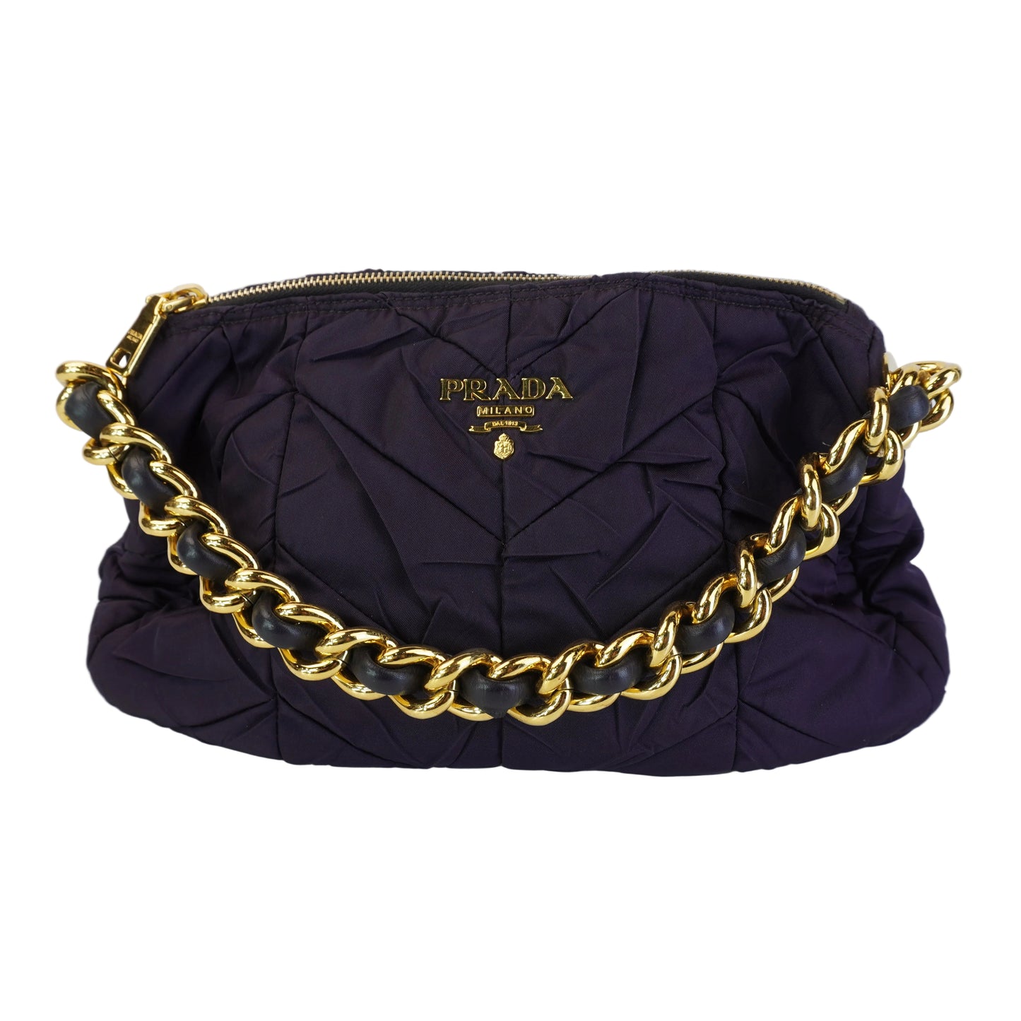 Prada Nylon Canvass Purple Shoulder Bag