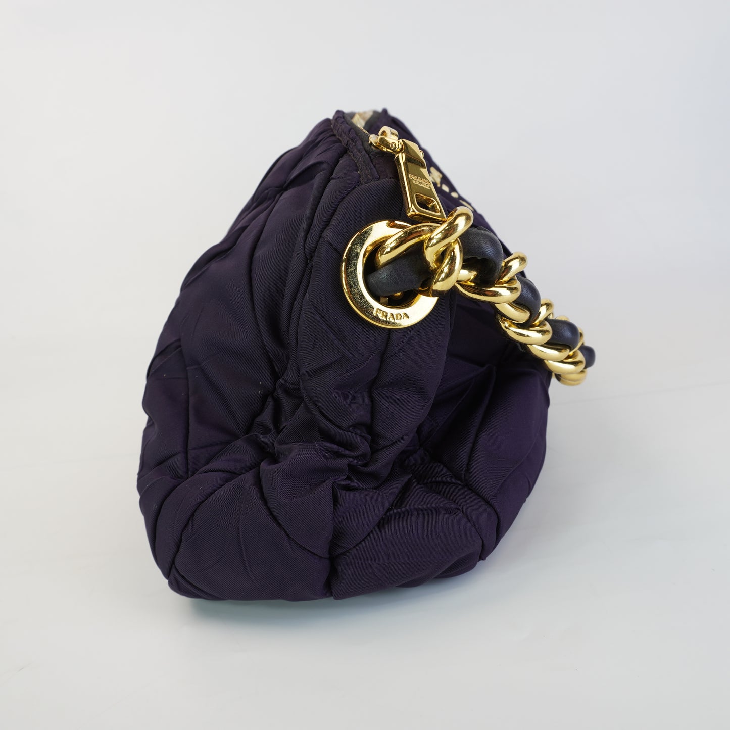 Prada Nylon Canvass Purple Shoulder Bag