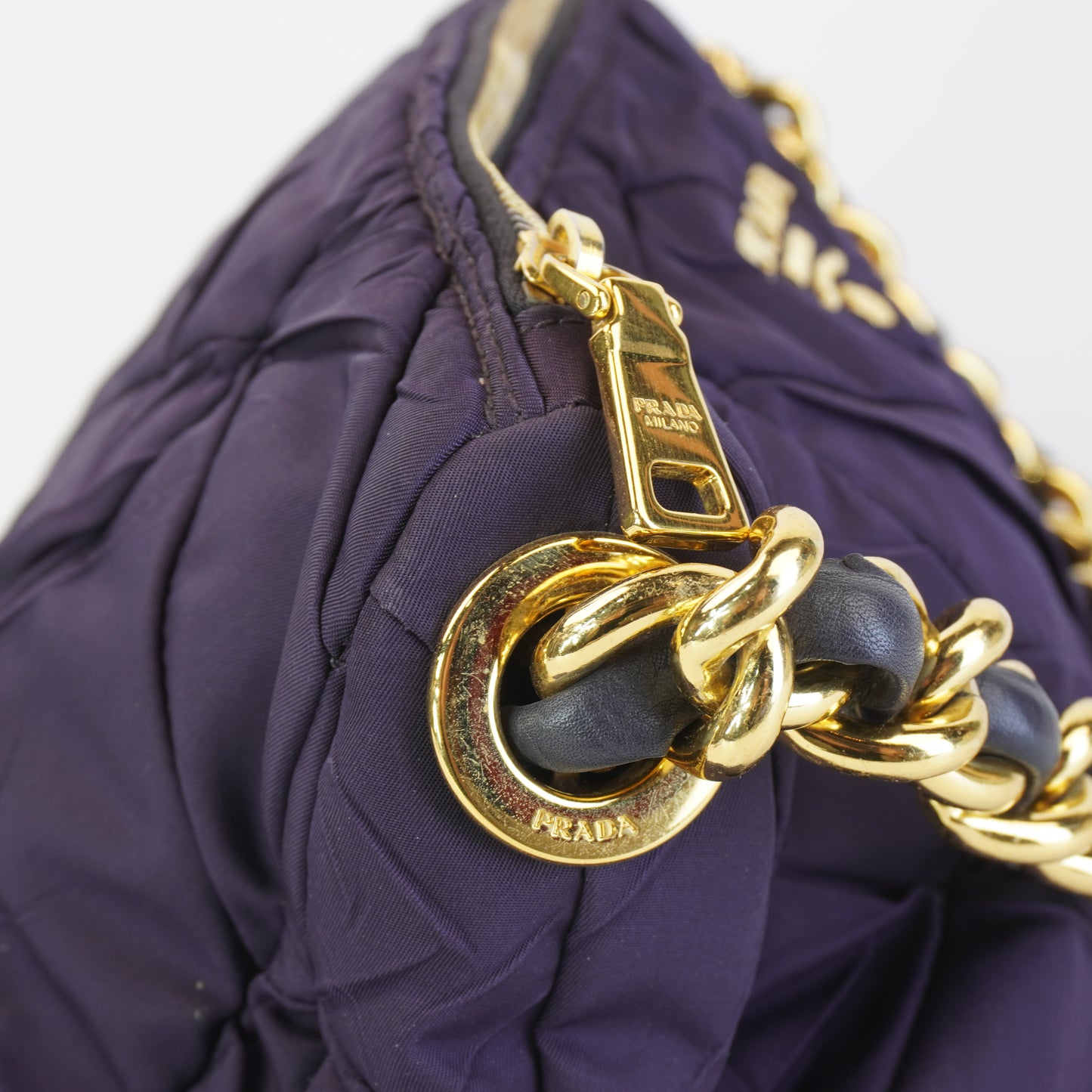 Prada Nylon Canvass Purple Shoulder Bag