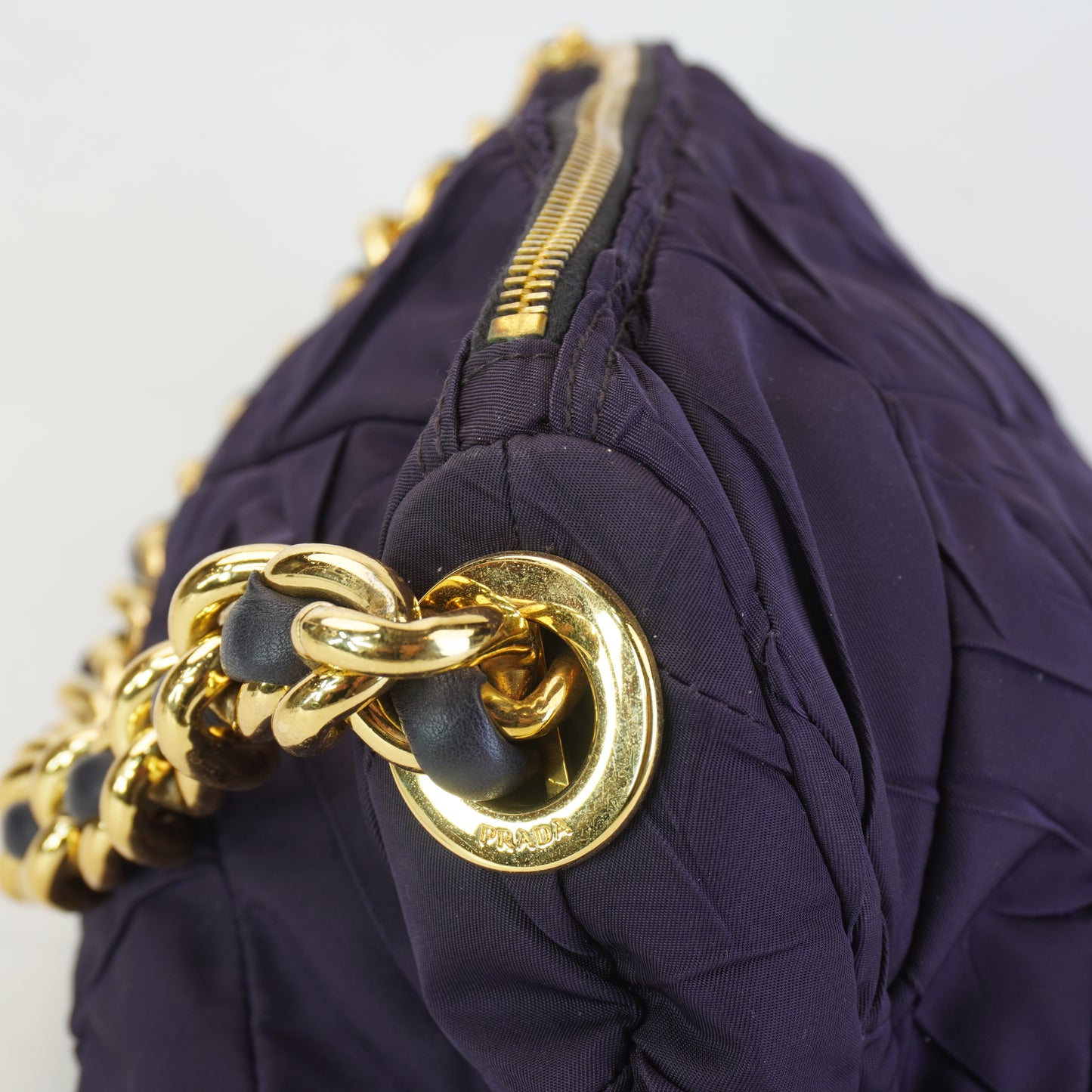 Prada Nylon Canvass Purple Shoulder Bag