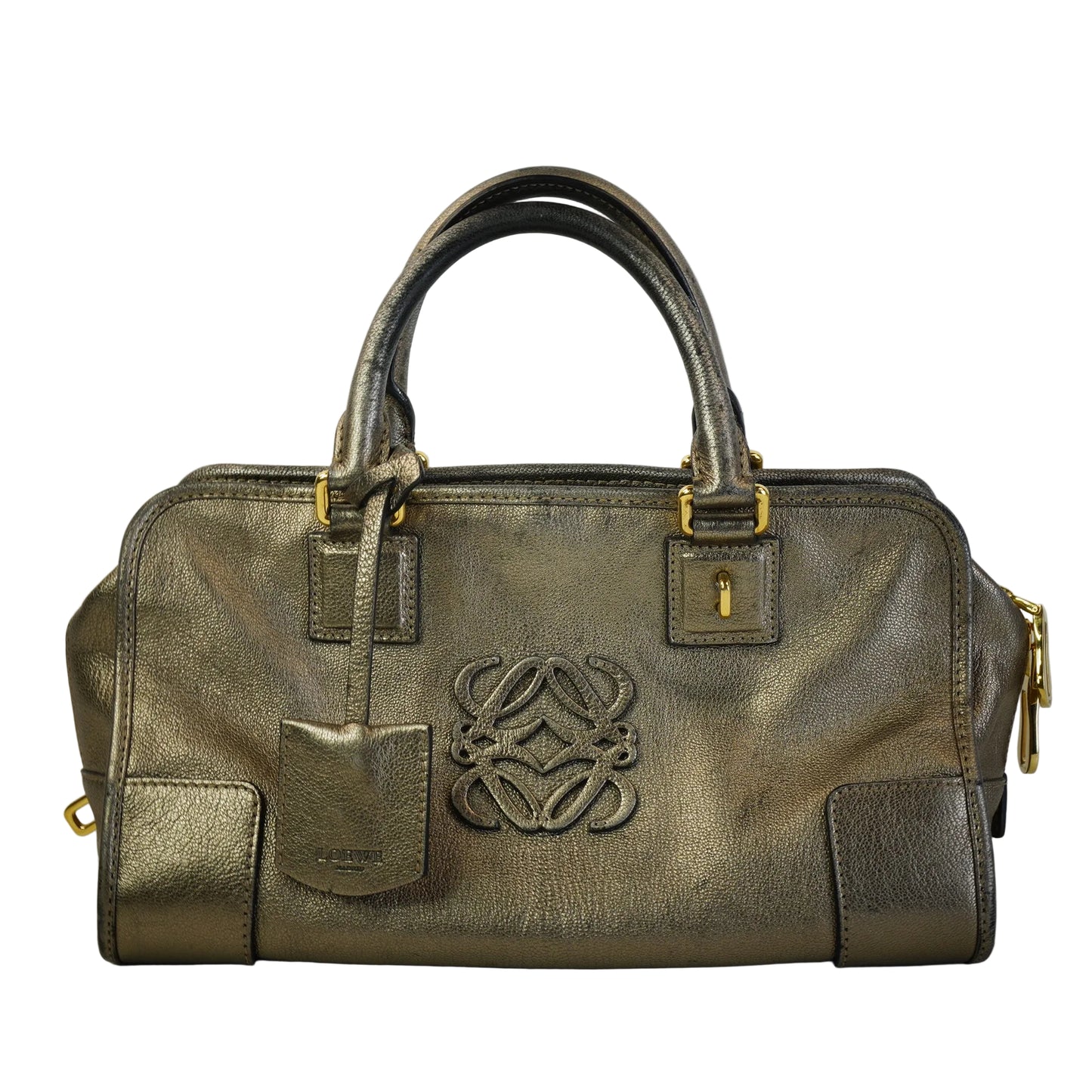 Loewe Pro-Owned Metallic Goatskin Amazona 28 Handbag GHW Medium