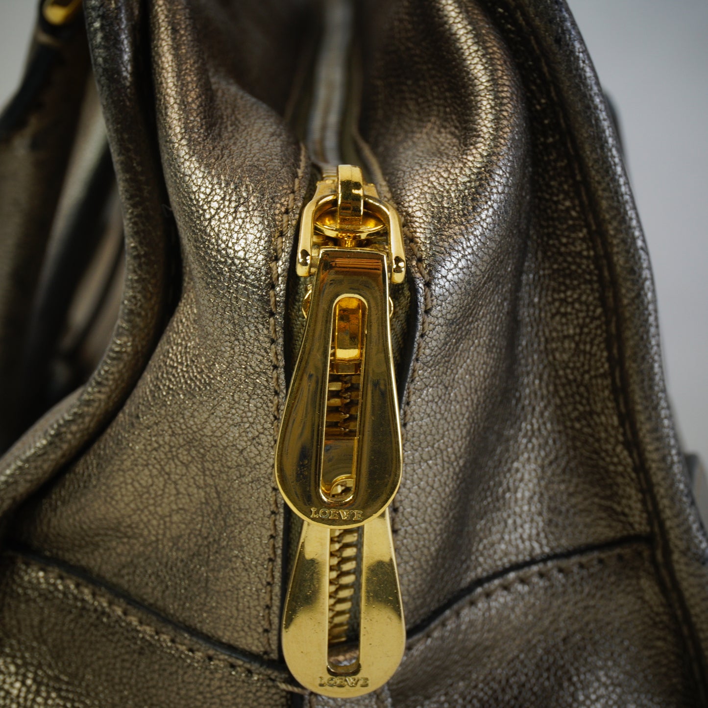 Loewe Pro-Owned Metallic Goatskin Amazona 28 Handbag GHW Medium