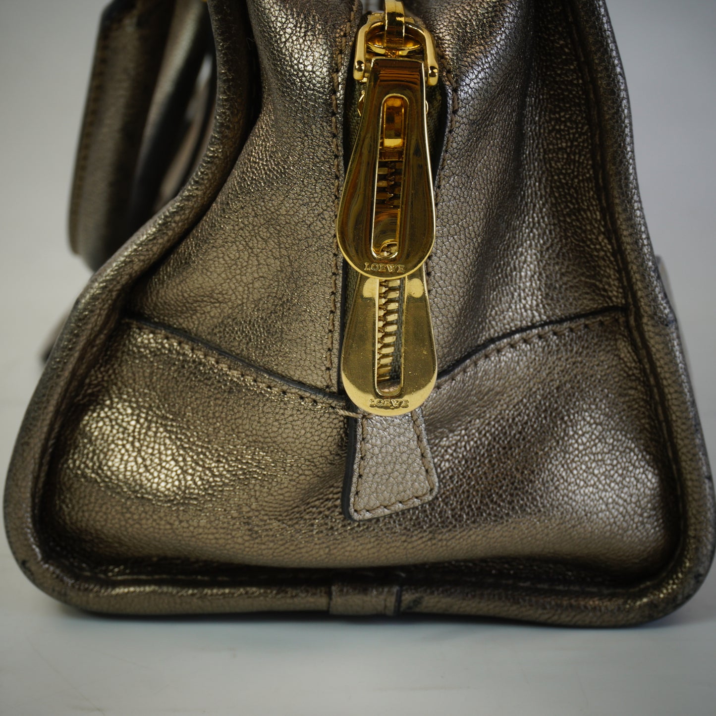 Loewe Pro-Owned Metallic Goatskin Amazona 28 Handbag GHW Medium