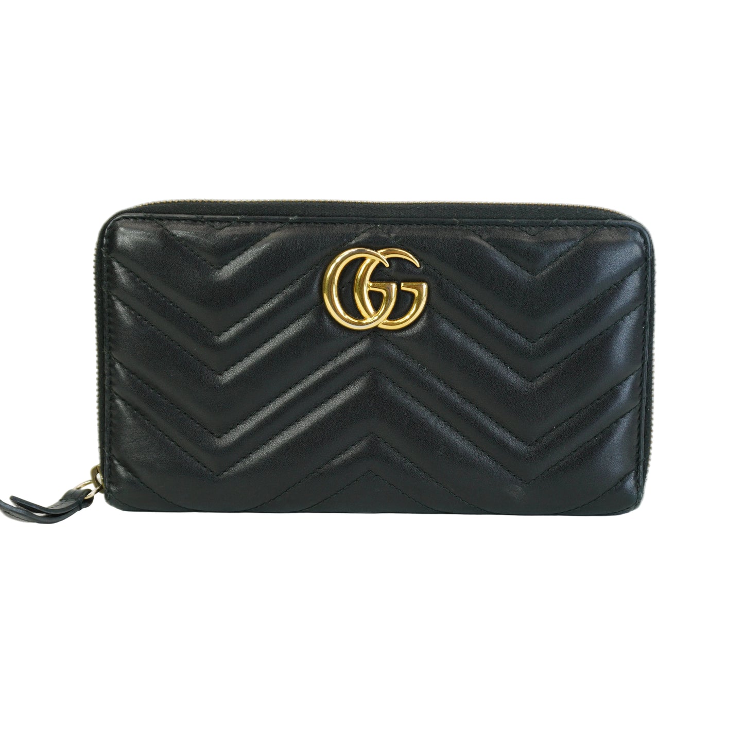 Gucci GG Marmont Zip Arround Wallet Black GHW