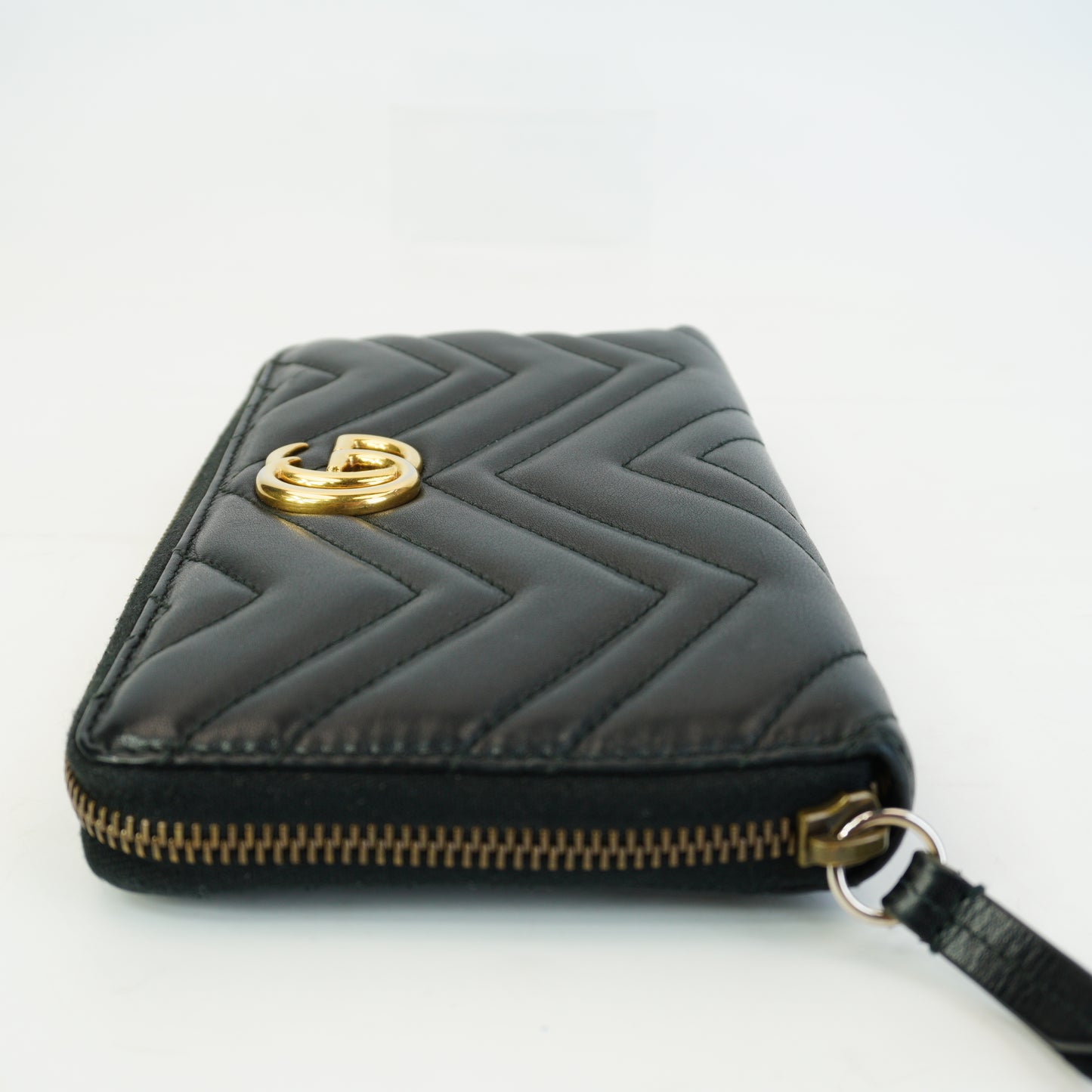 Gucci GG Marmont Zip Arround Wallet Black GHW