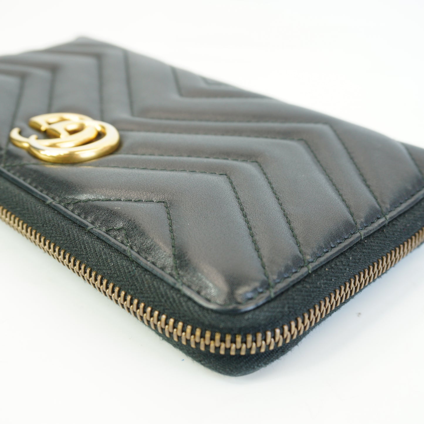 Gucci GG Marmont Zip Arround Wallet Black GHW