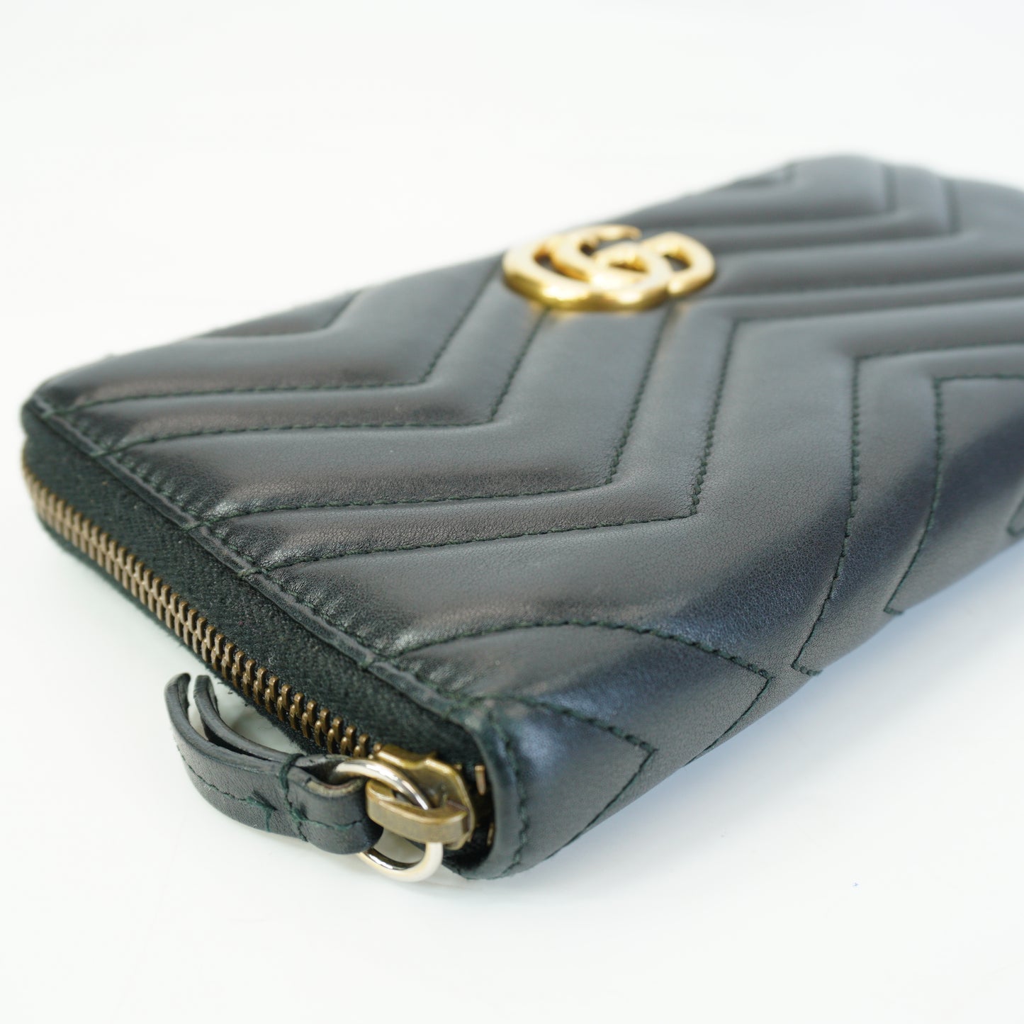 Gucci GG Marmont Zip Arround Wallet Black GHW