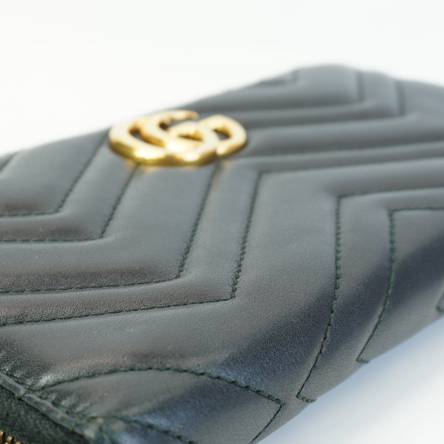 Gucci GG Marmont Zip Arround Wallet Black GHW