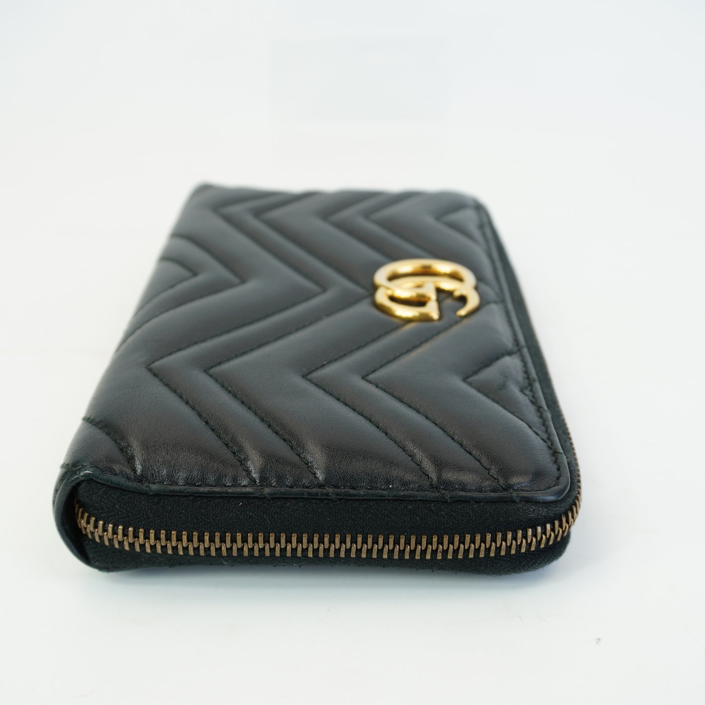 Gucci GG Marmont Zip Arround Wallet Black GHW