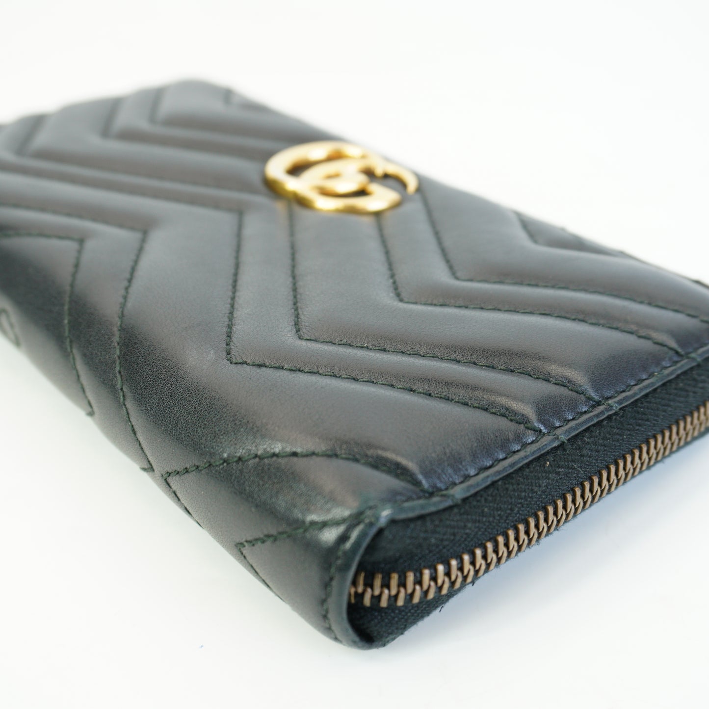 Gucci GG Marmont Zip Arround Wallet Black GHW