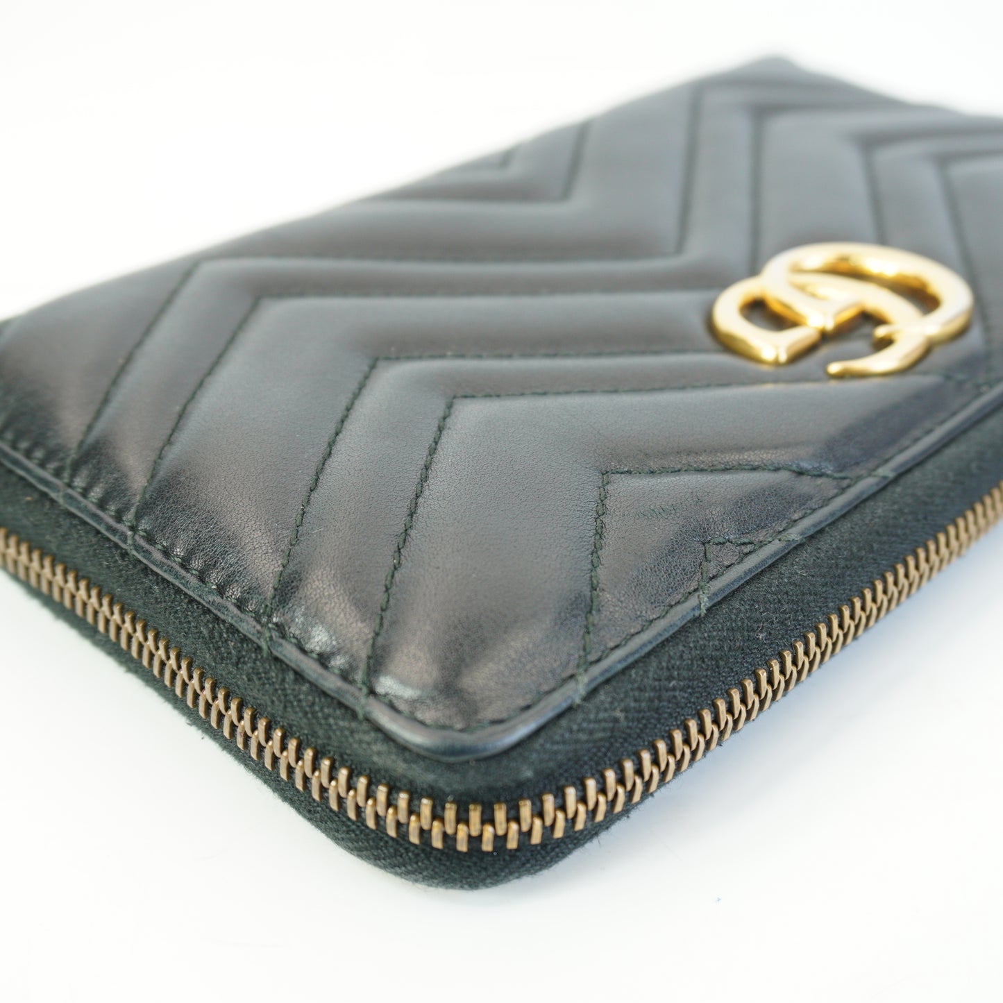 Gucci GG Marmont Zip Arround Wallet Black GHW