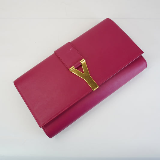 YSL Ligne Y Clutch Pink
