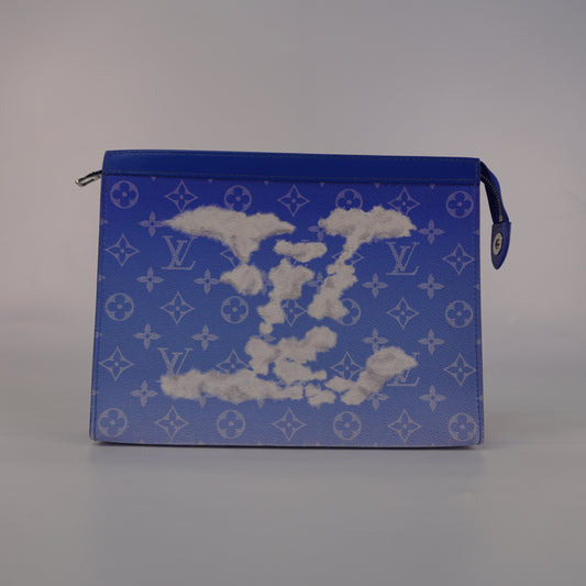 Louis Vuitton	Monogram Clouds Pochette Voyage MM Blue