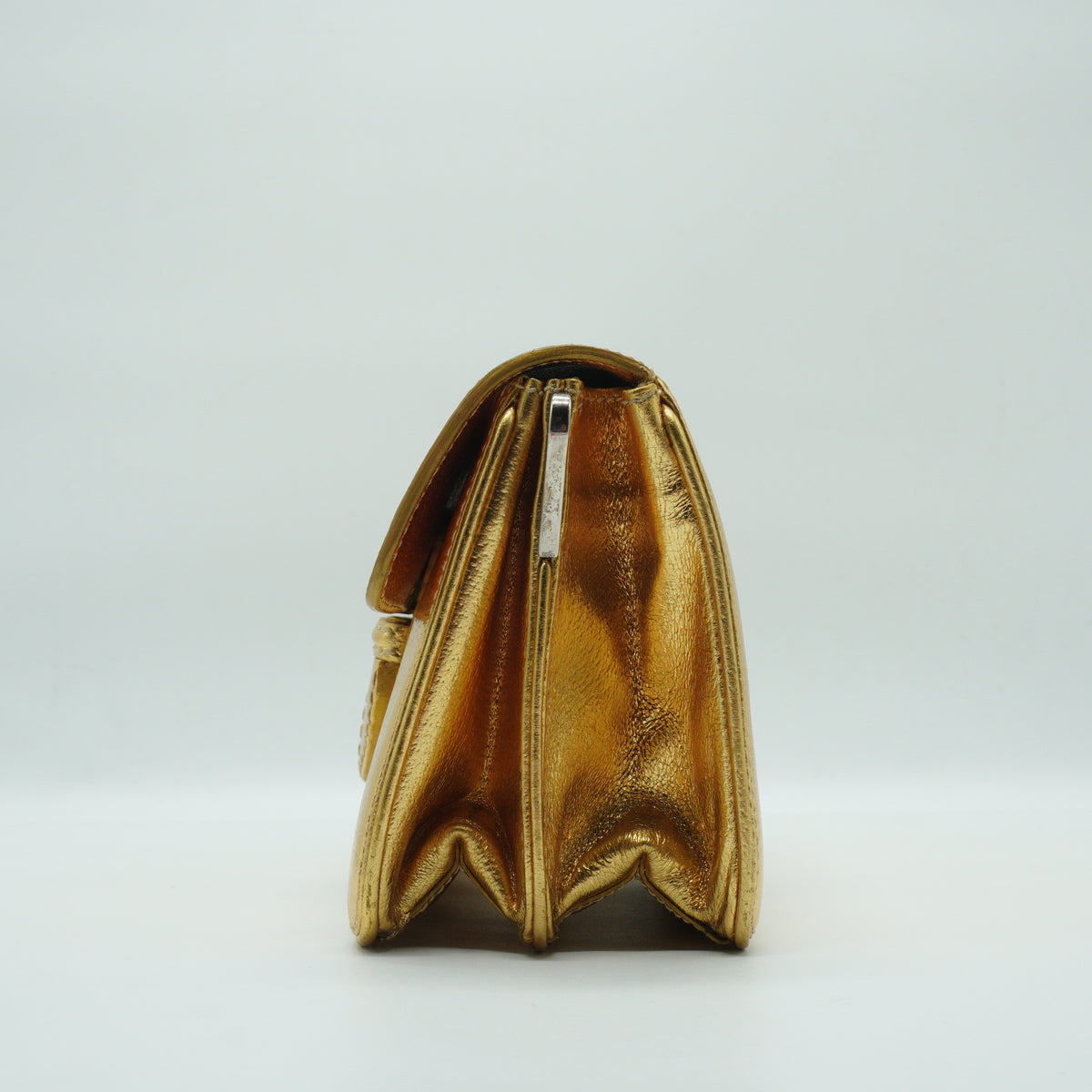 Prada	Metallic Cinghiale Flap Crossbody Bag Gold Smll GHW