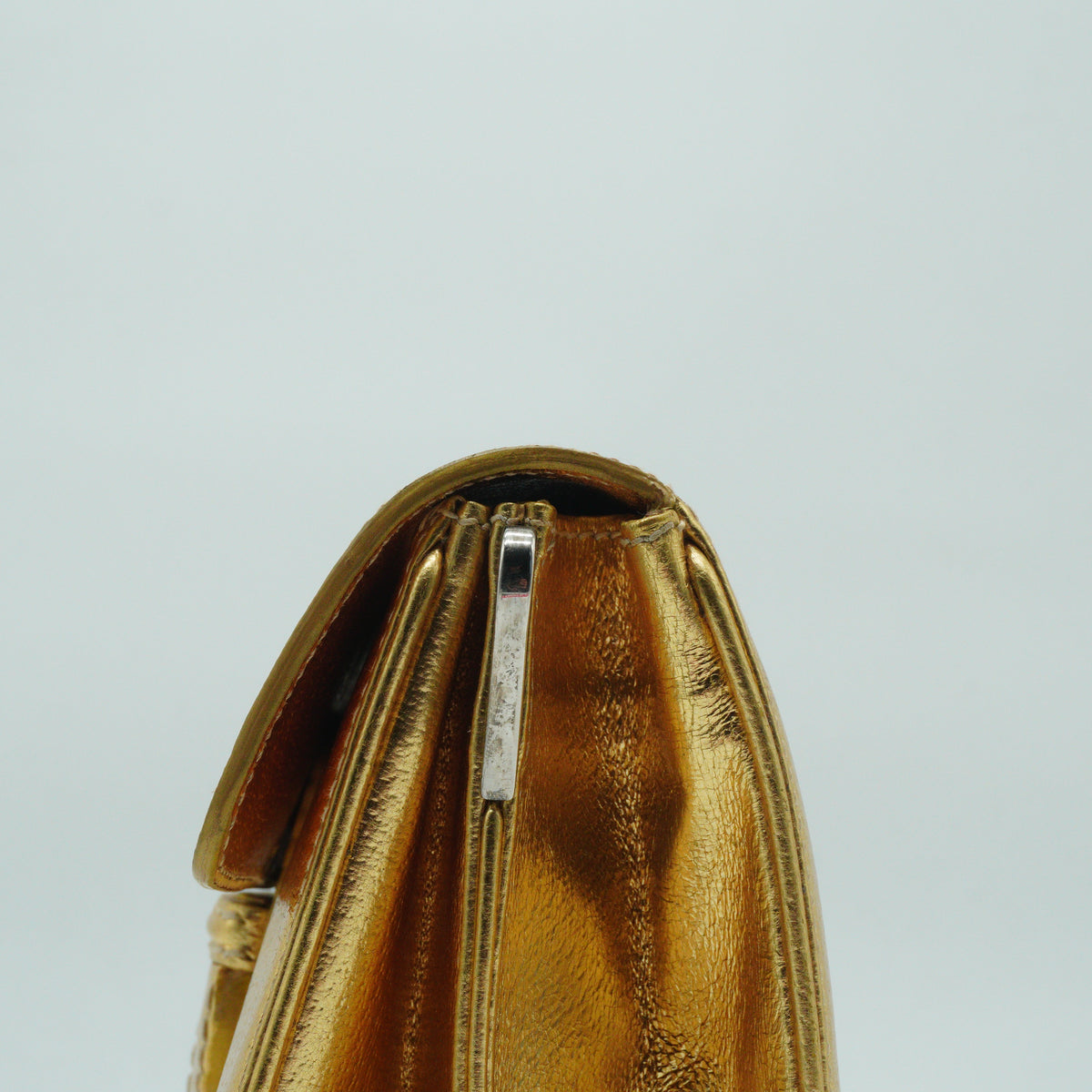 Prada	Metallic Cinghiale Flap Crossbody Bag Gold Smll GHW