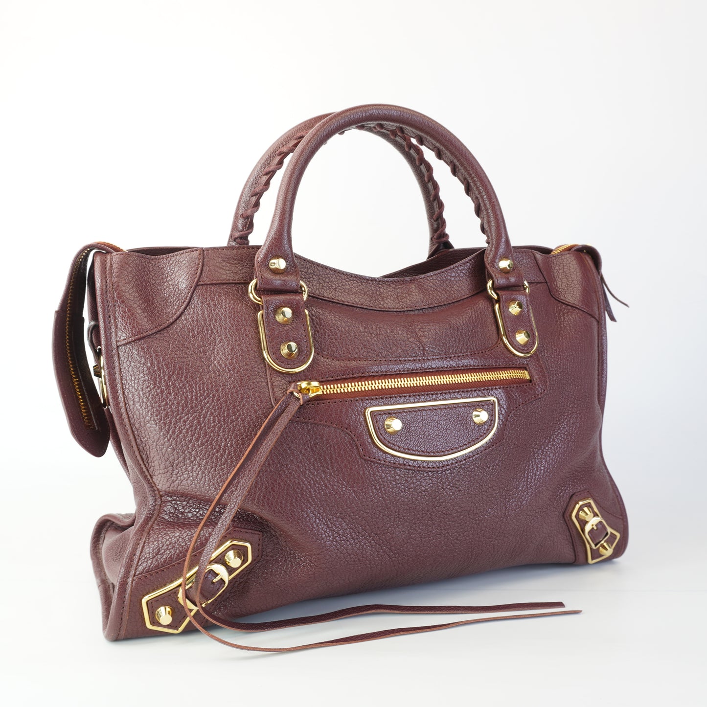 Balenciaga	Metallic Edge City Burgundy