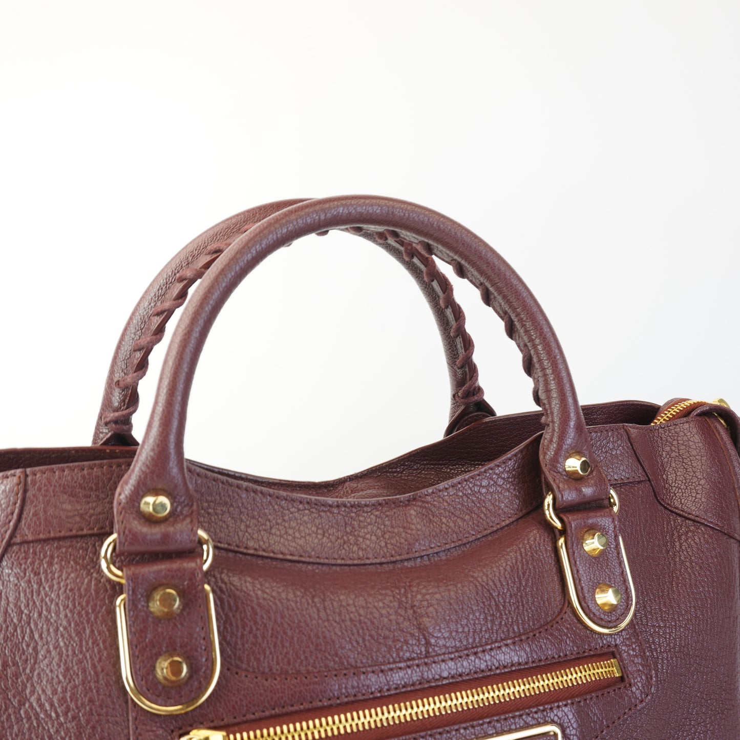 Balenciaga	Metallic Edge City Burgundy