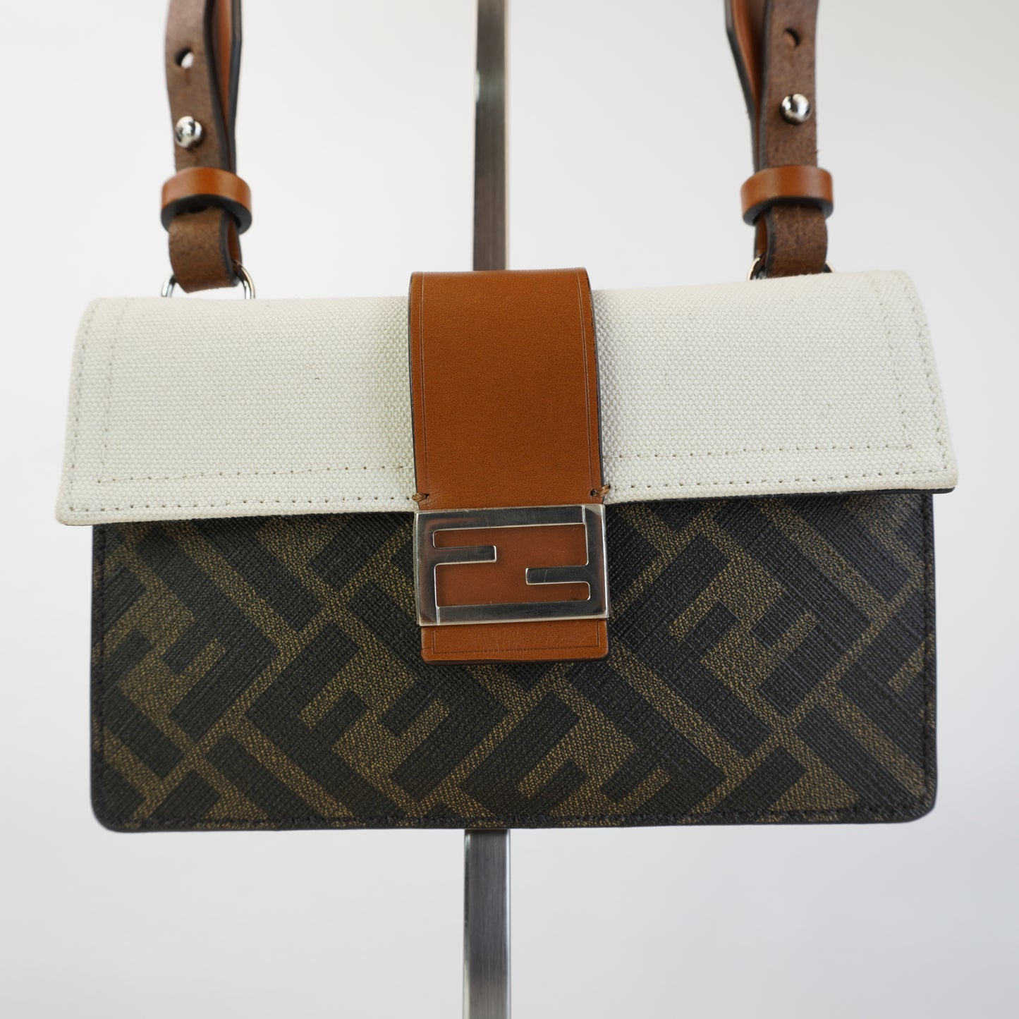 Fendi Brown Zucca Canvass and Leather Long Bifold Wallet