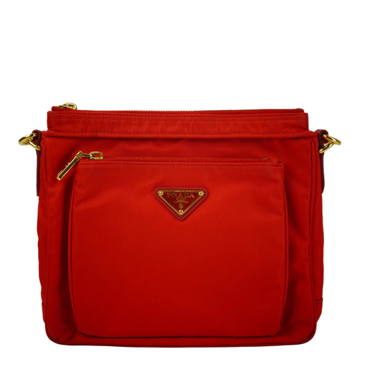 Prada Tessuto Nylon Crossbody Messenger Bag  GHW Small