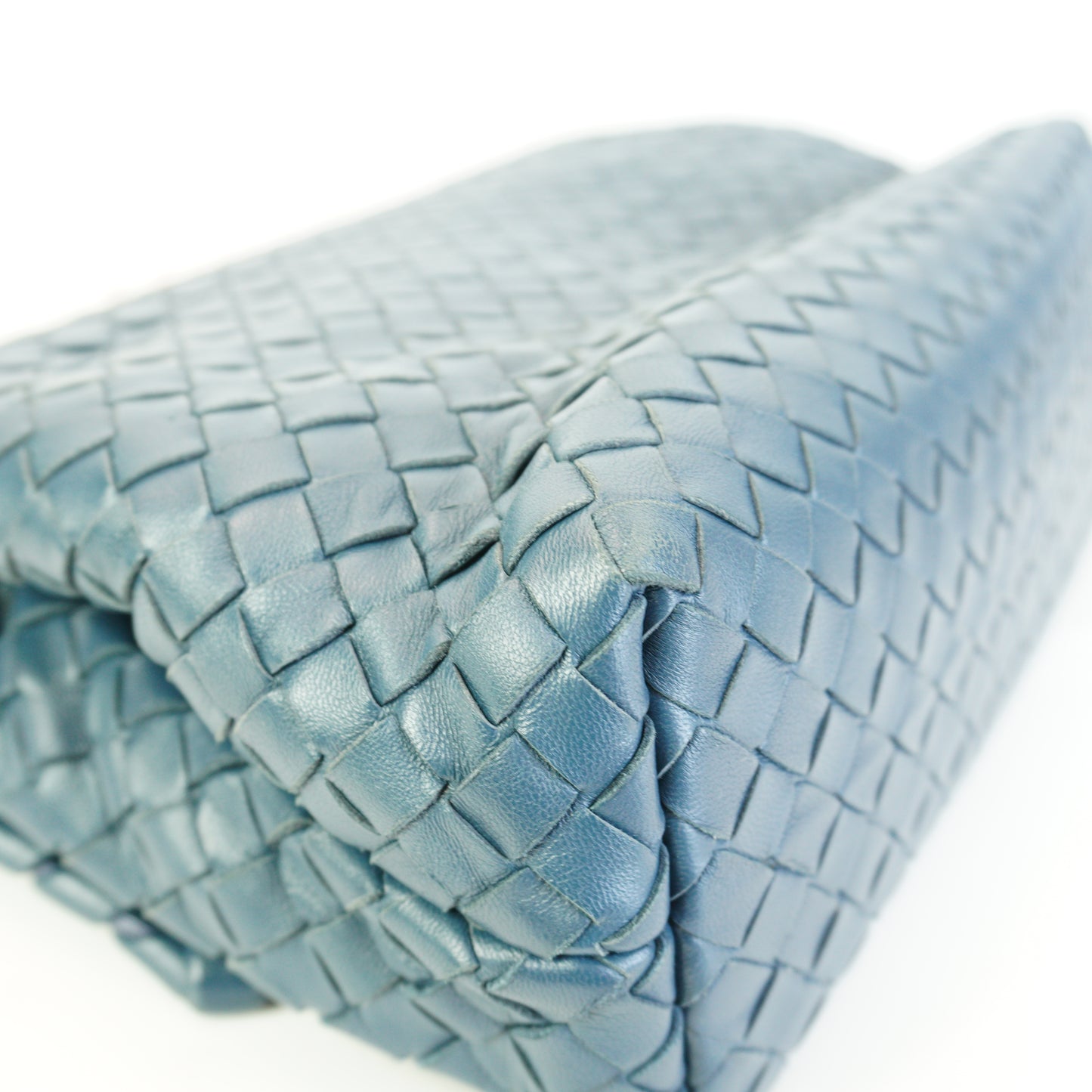 Bottega Veneta Intrecciato Olimpia Chain Shoulder Bag Blue Medium  GHW