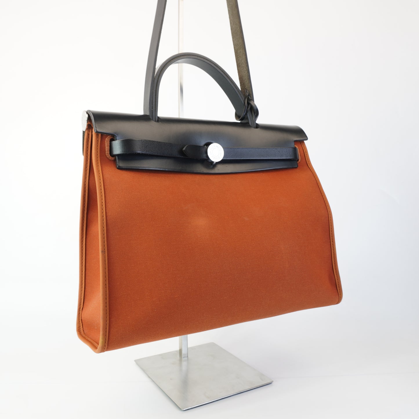 Hermes Herbag Zip 31 PM Tote Copper Orange