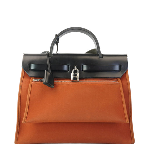 Hermes Herbag Zip 31 PM Tote Copper Orange