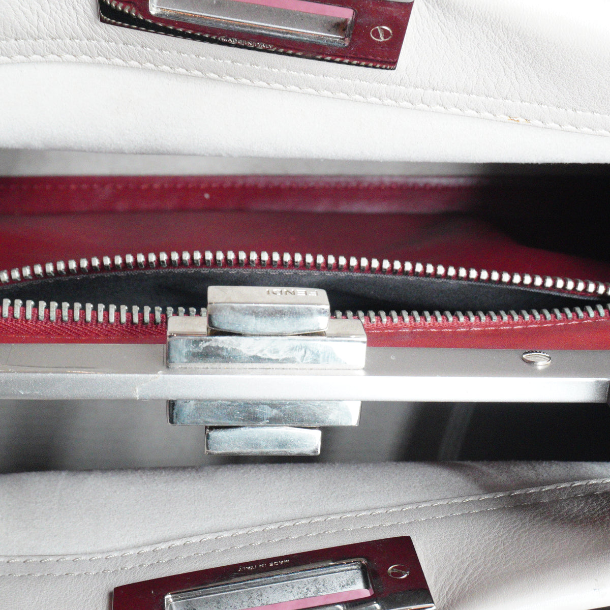 Fendi	Peekaboo Medium Premium Calfskin Ivory SHW