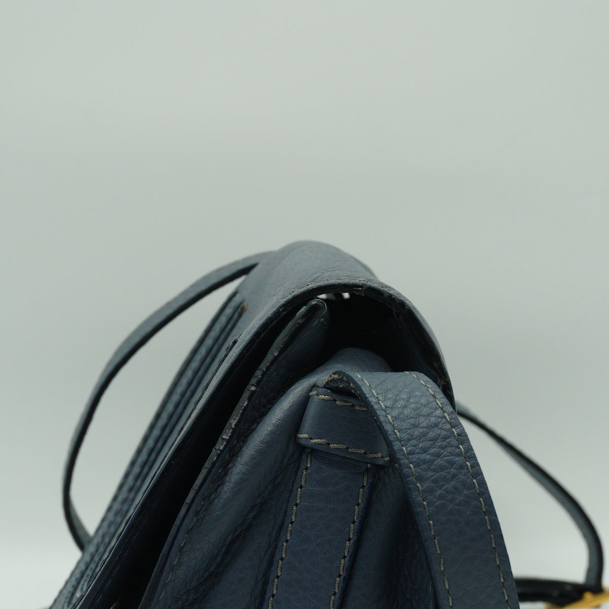Chloe Marcie Small Saddle Bag Storm Blue GHW