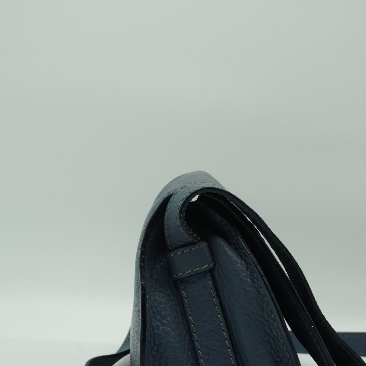Chloe Marcie Small Saddle Bag Storm Blue GHW