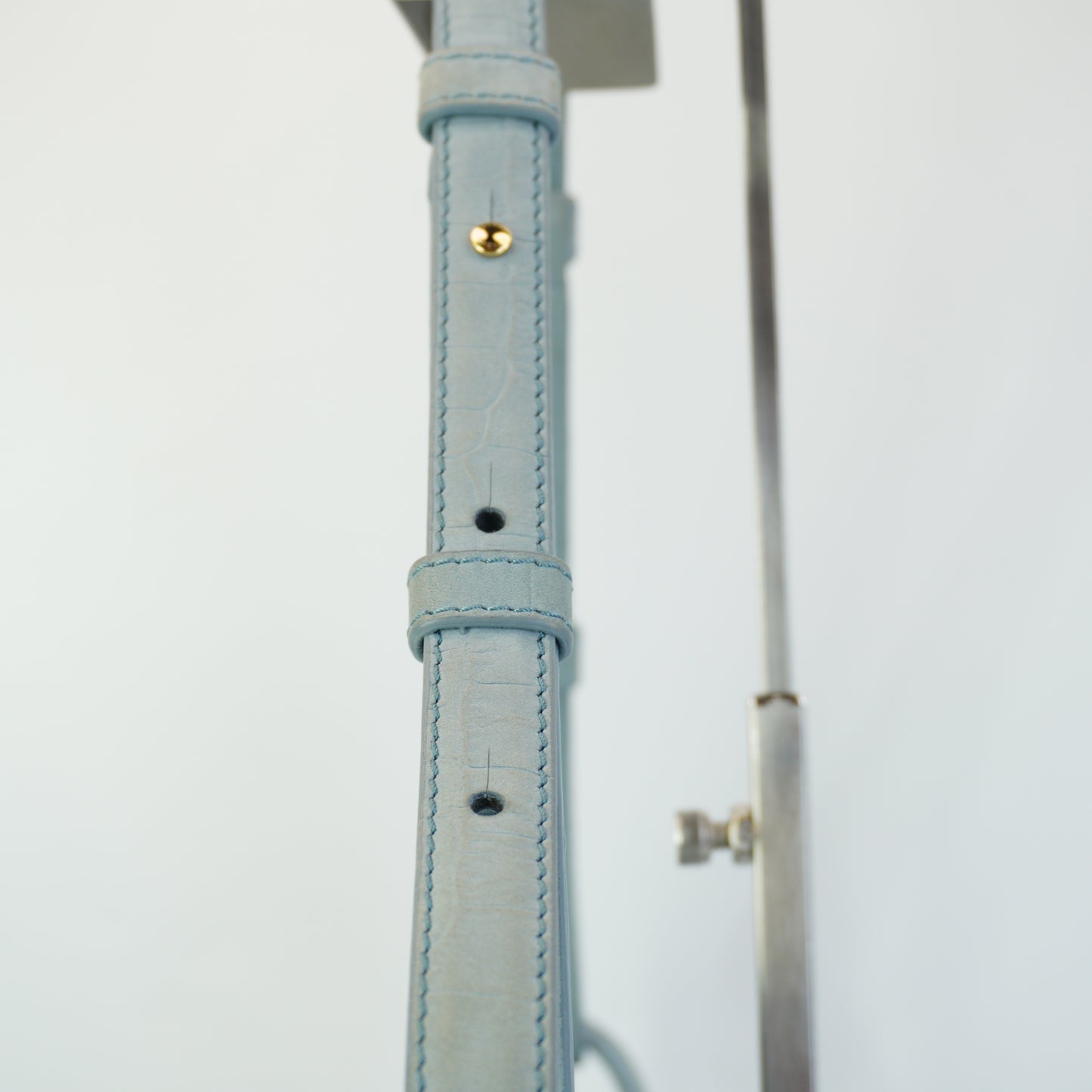 Polene Numero Dix Crocodile Edition Polar Blue Small GHW