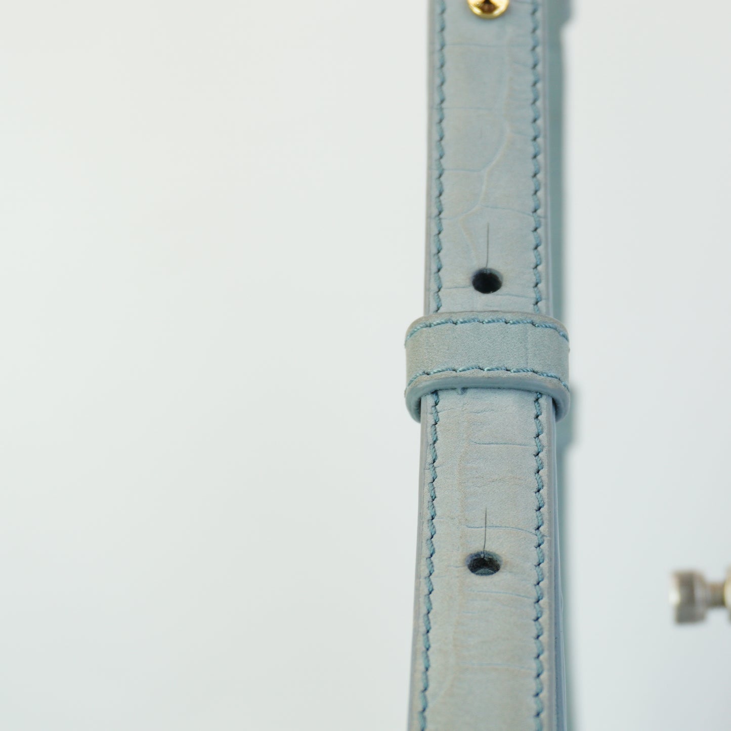 Polene Numero Dix Crocodile Edition Polar Blue Small GHW